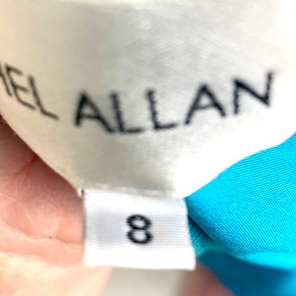 Rachel Allan Embellished Hand Beaded Gown Prom 8 Turquoise Pageant Formal Dress - Picture 12 of 12